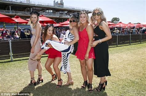Ladies Day At Flemington Racecourse Descends Into Madness Daily Mail