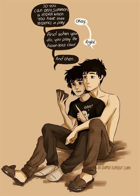 percy and nico i don t ship them but this picture is cute because it shows that percy cares for