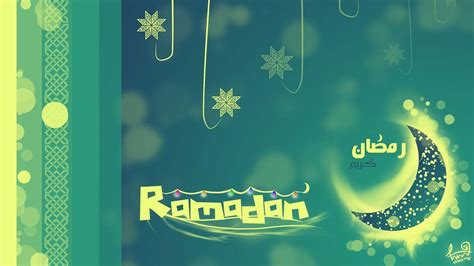 Download Ramadan Ornate Green Crescent Moon Wallpaper