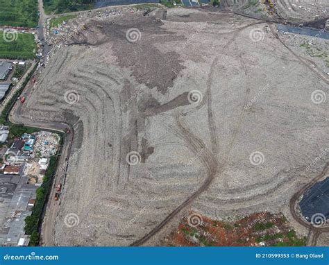 Aerial View Large Landfills Like Mountains Stock Image Image Of