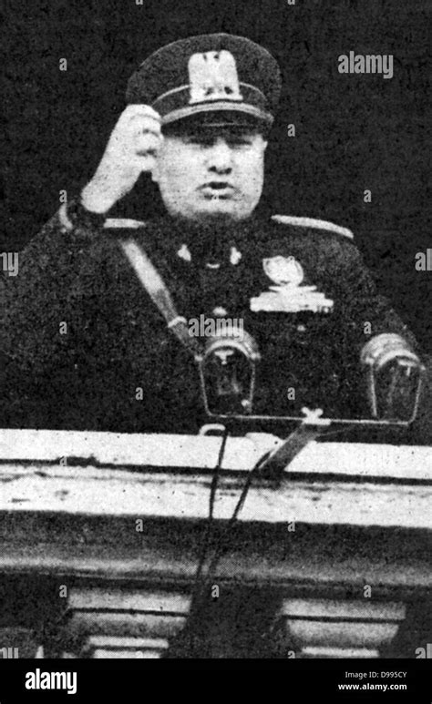 Italian Dictator Benito Mussolini In Black And White Stock Photos