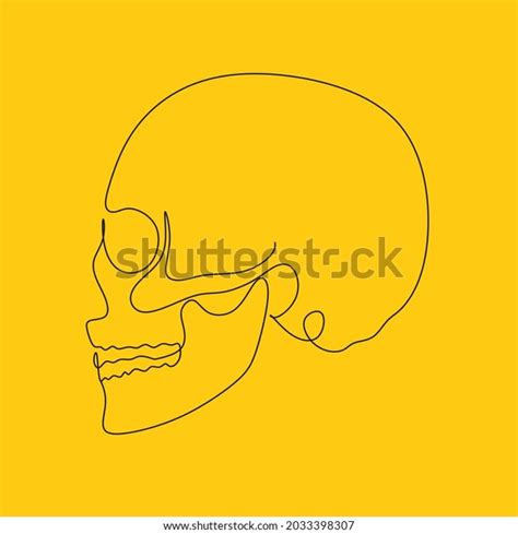 Line Art Skull Contour Drawing Continuous Stock Vector Royalty Free