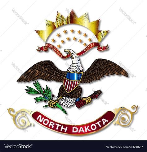 North Dakota Flag Icon Royalty Free Vector Image