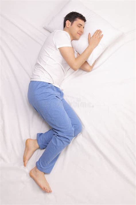 Guy Sleeping On A Comfortable Bed Stock Photo Image Of Comfortable