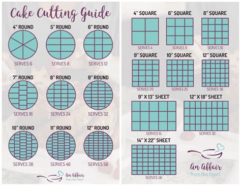 Printable Cake Cutting Guide Web Cutting Chart For Sheet Cakes