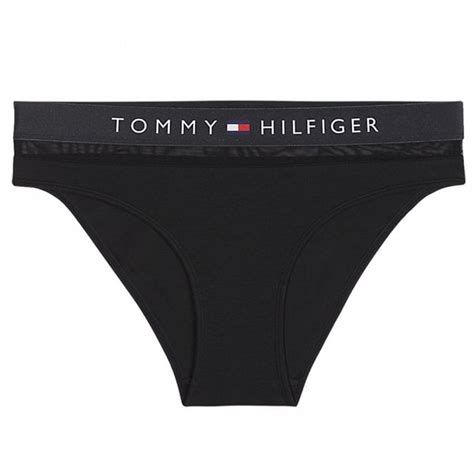 Tommy Hilfiger Womens Sheer Flex Cotton Bikini Brief Black