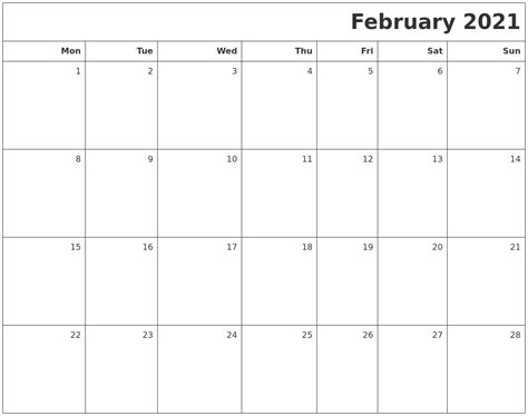 Hello friends, welcome to our website that name is blankprintablecalendar.com. February 2021 Printable Blank Calendar