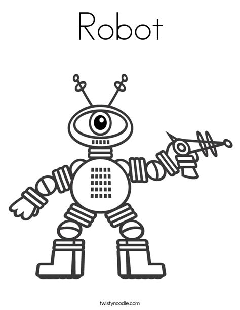 Robot Coloring Page - Twisty Noodle
