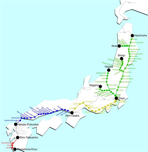 Mapa Del Shinkansen