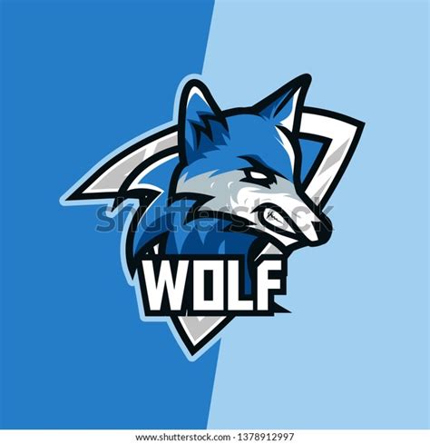 Blue Wolf Predator Esport Mascot Logo Stock Vector Royalty Free