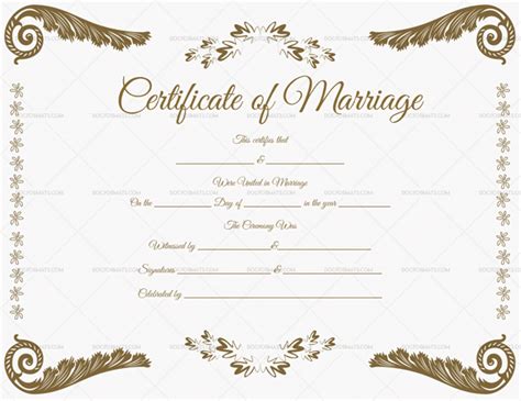 22 Editable Marriage Certificate Templates Word And Pdf Format