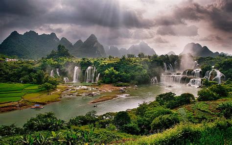 China Guangxi Travel Jungle Waterfall 4k Ultra Hd Hd Wallpaper