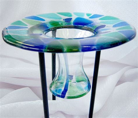 Here S Something New Fused Glass Drop Ring Vase Glass Crafts Fused Glass Glass Crafts