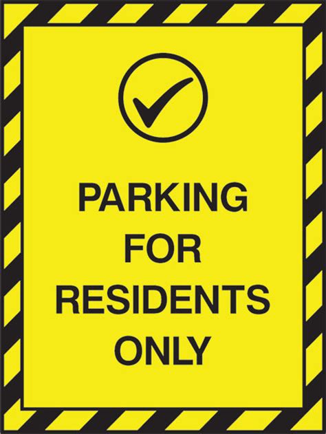 Parking For Residents Only Sign