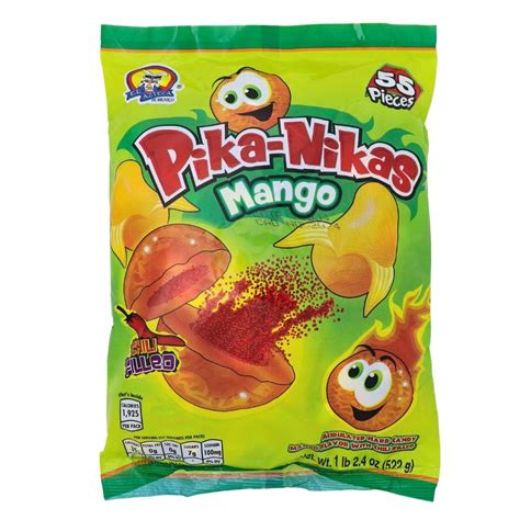 Pika Nikas Spicy Mango Hard Candy 55 Pieces Candy Funhouse Candy