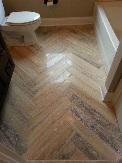 20 Small Bathroom Herringbone Tile Floor Decoomo