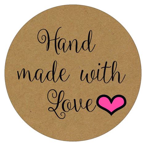 Hand Made With Love Stickers Hand Made With Love Labels Etsy