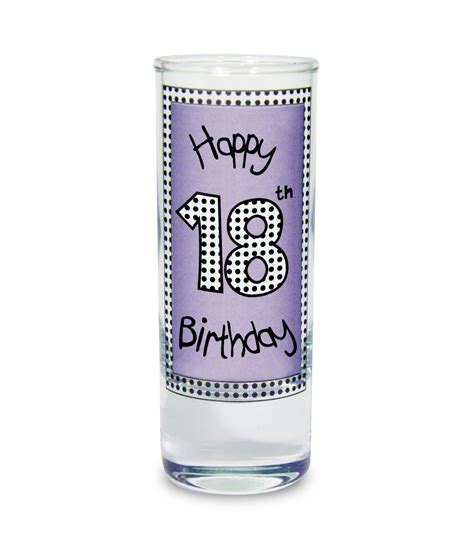 18th Birthday Shot Glass Lilac Just For Ts