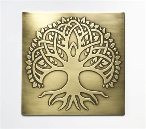 Celtic Tree Of Life With The Root Handmade Brass Tile Etsy