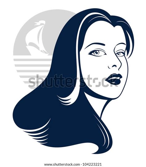 Sea Girl Yacht Silhouette Stock Vector Royalty Free 104223221