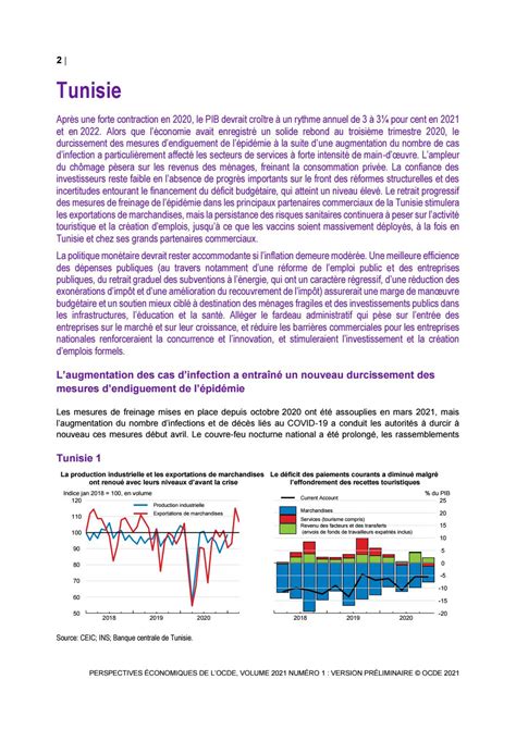 Perspectives Économiques De Locde Mai 2021 Note Pays Tunisie By Oecd