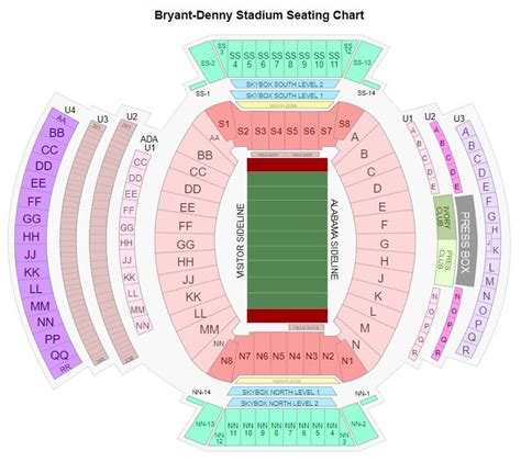 Bryant Denny Stadium Printable Seating Chart