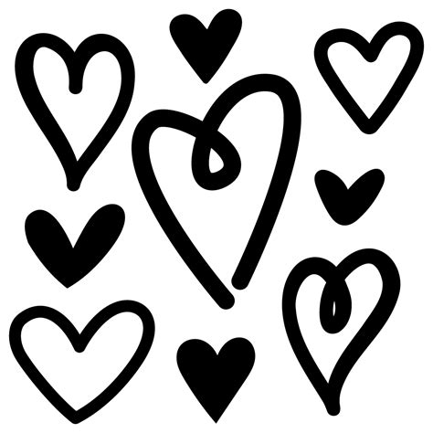 Hand Drawn Hearts Hearts Hearts Design Svg Png Hearts Craft Hearts
