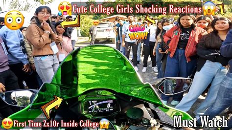 Cute College Girls Shocking Reactions To Zx10r Loud Exhaust And Raptor