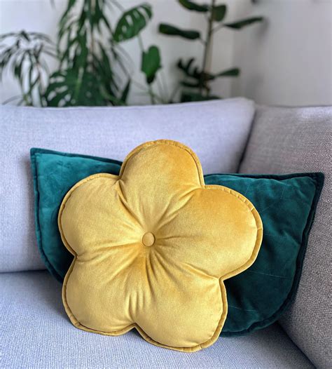 Velvet Flower Shaped Cushion Flower Shaped Pillow Decorative Etsy