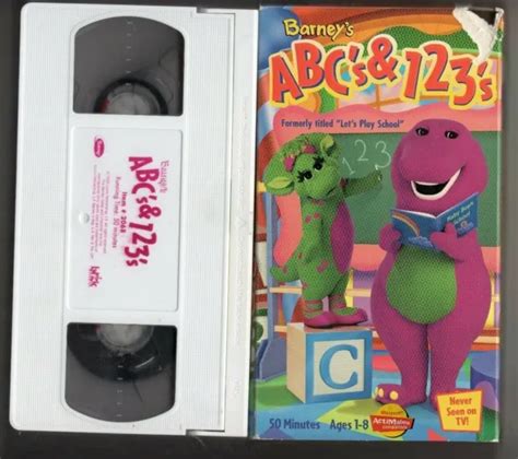 Barney Barneys Abcs And 123s Vhs Movie Vcr Tape Purple Dinosaur Baby