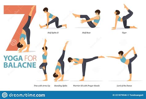 7 Yoga Poses Or Asana Posture For Workout In Yoga For Balance Concept