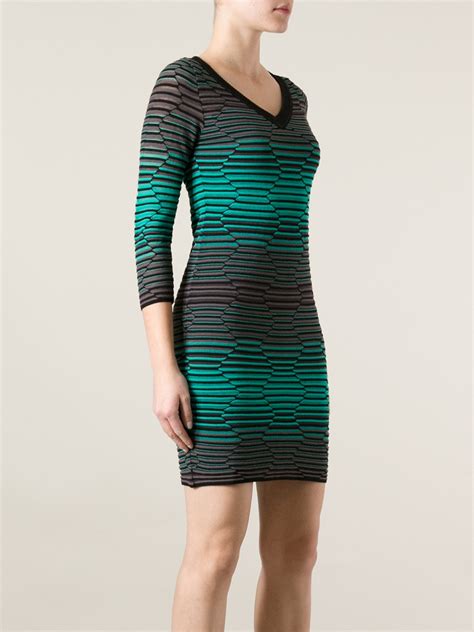 lyst m missoni striped knit dress in green
