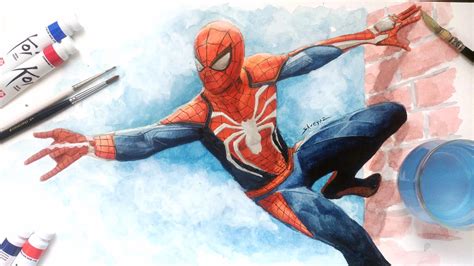 Spiderman Ps4 Watercolor Drawing By Shreyas Pailkar On Deviantart
