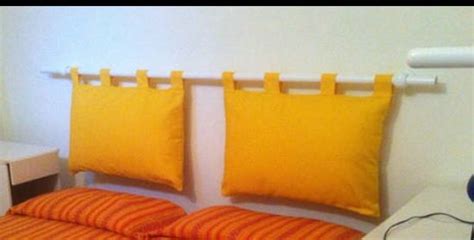 Hanging the headboard with/to a curtain rod is also one way to. hanging cushion headboards | Cushion headboard, Headboard, Bed pillows