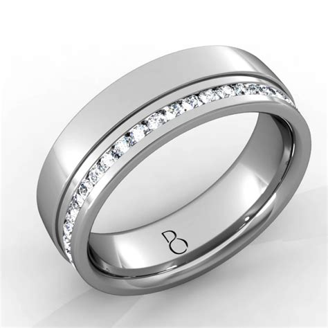 Skilfully crafted in our london workshop just for you to be as unique celebrate your big day with our luxurious platinum wedding rings collection. Platinum 950 Mens Diamond Set Wedding Band 0.45ct ...