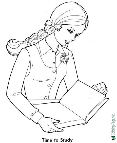 Girls At School Coloring Pages For Girls
