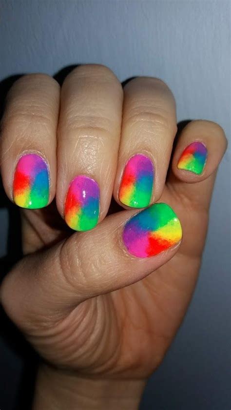 Neon Tie Dye Nails Nail Art Dye