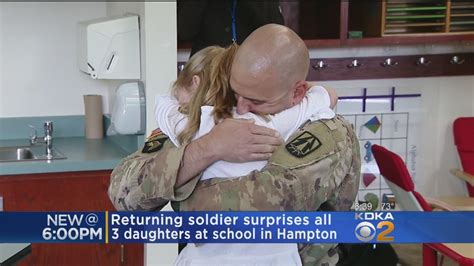 returning soldier surprises his daughters at school youtube