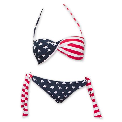 Usa Womens American Flag Bikini Set