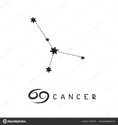 Zodiac Sign Cancer Isolated White Background Zodiac Constellation