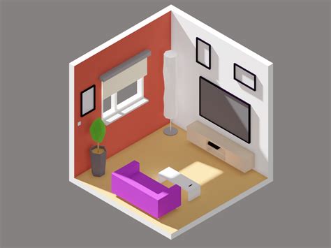 Blender Isometric Room Low Poly By Angelo On Dribbble