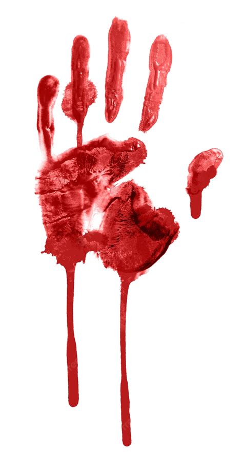 Premium Photo Bloody Print Of A Hand And Fingers Isolated