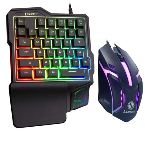 Yckzzr One Handed Gaming Keyboard Ergonomic Game Controller Rgb Led