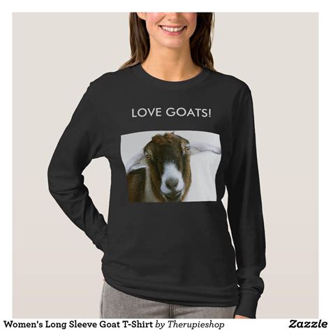 Womens Long Sleeve Goat T Shirt Goat Tshirt Shirt Print Design Women Long Sleeve