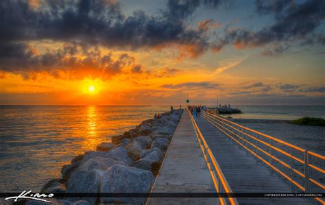 Sunrise At Jupiter Inlet Along Beach Hdr Photography By Captain Kimo