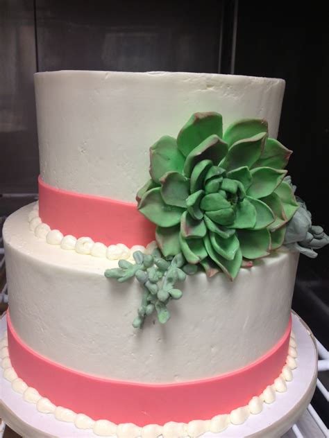 Custom Wedding Cake With Gum Paste Succulents Kick Ass Kakes Phoenix