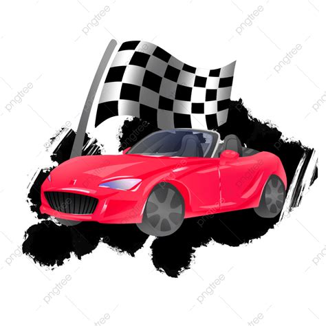 Red Sports Car Running On The Runway Sports Car Red Wheel Png