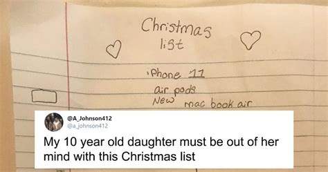 Well, as children we have got many presents for christmas, whether they were from santa or your dad, we always had the best gifts. Dad Shares His 10-Year-Old Daughter's Christmas Wish List ...