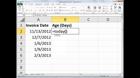 Excel Today Function Youtube