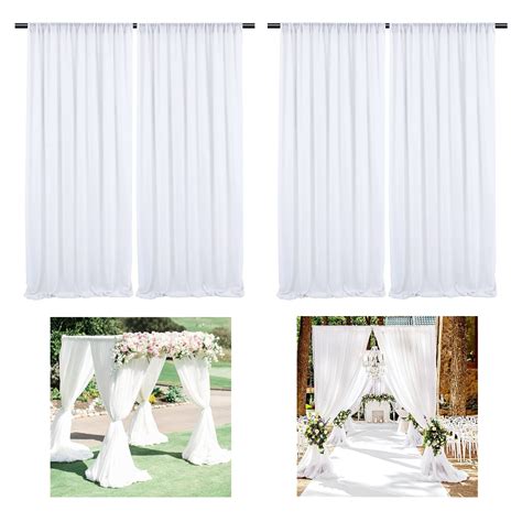 Buy 2 Pack White Wedding Backdrop Curtain 10ft By 10ft Wrinkle Free